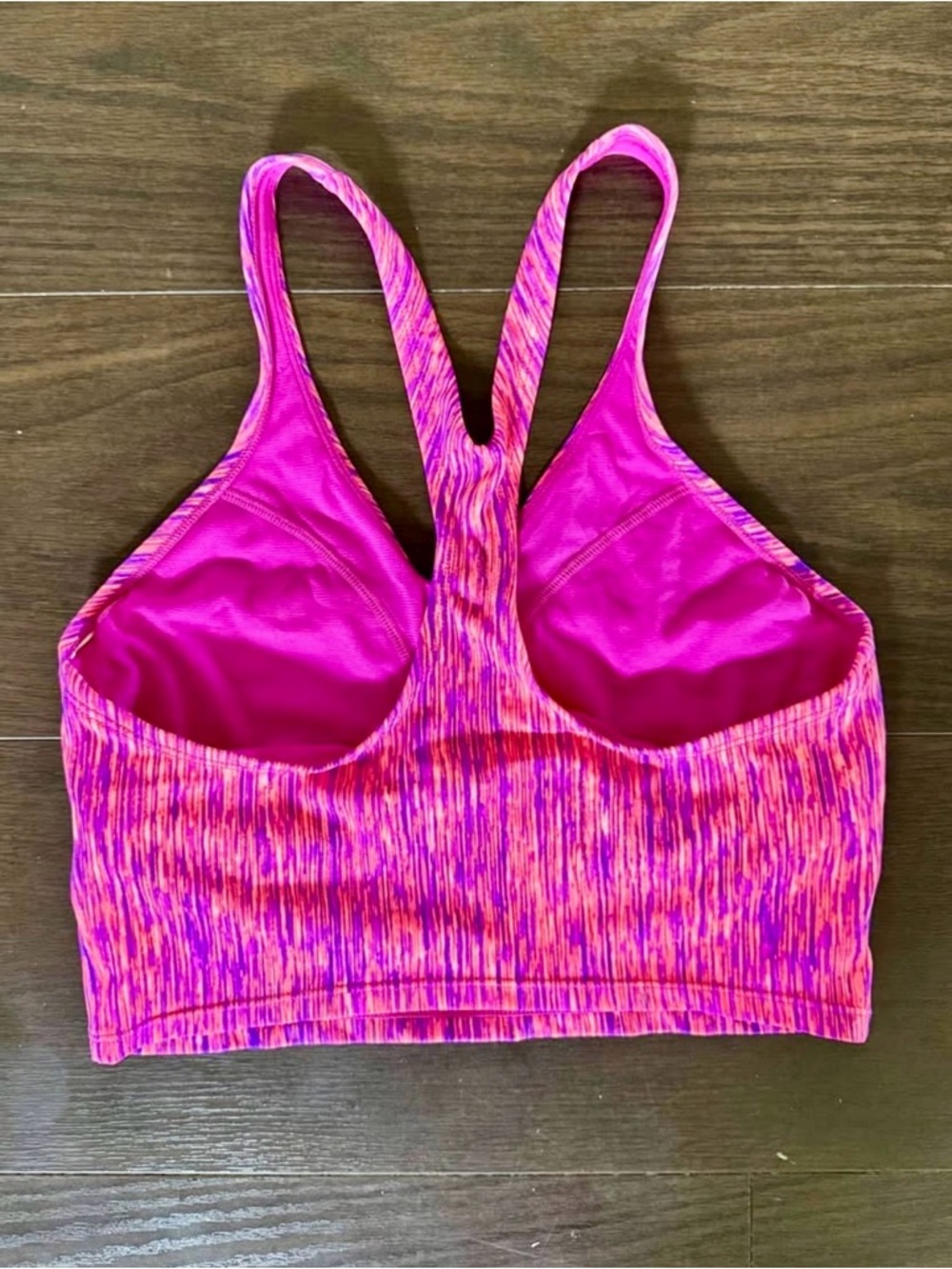 Nike Pink Racerback Sports Bra Size L Athletic Workout Top - Picture 2 of 3